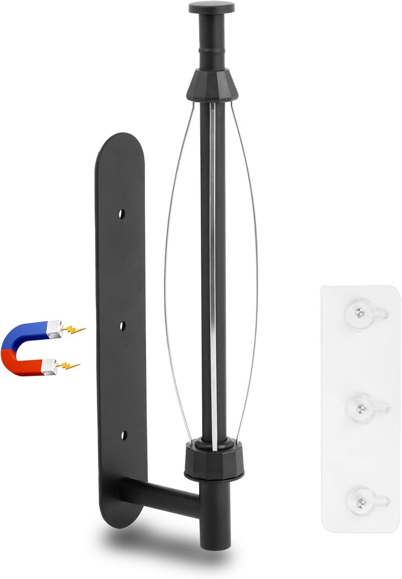 KIHOGEM Magnetic Paper Towel Holder, One Hand Operable Paper Towel Holder Wall Mount Self Adhesive and Strong Magnetic Backing for Kitchen Refrigerator Grill RV(Black) - Image 1